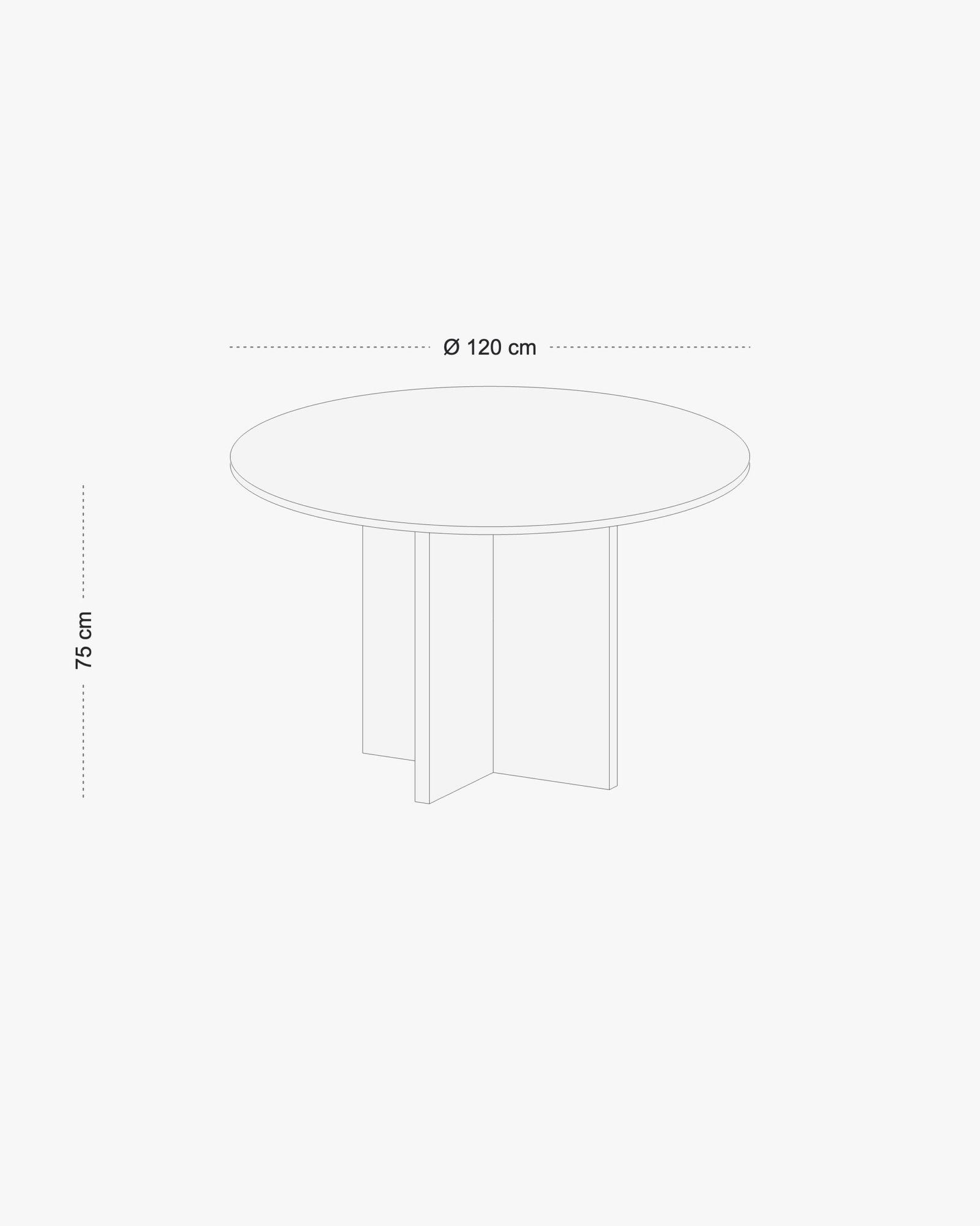 Crtež dimenzija: Levar · Trpezarijski 120