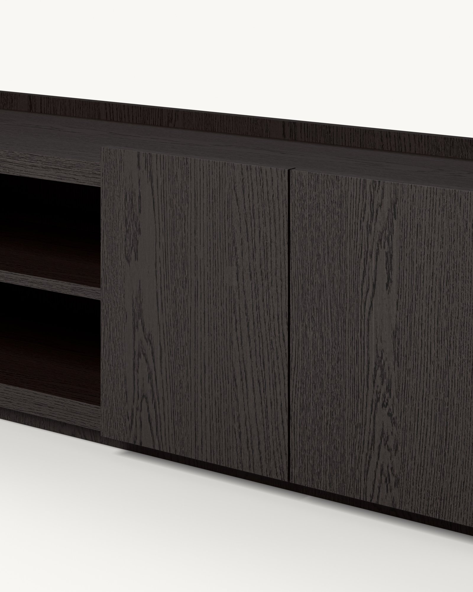 Vektor TV komoda – crni furnir — Katalog · Detalj materijala i spoja