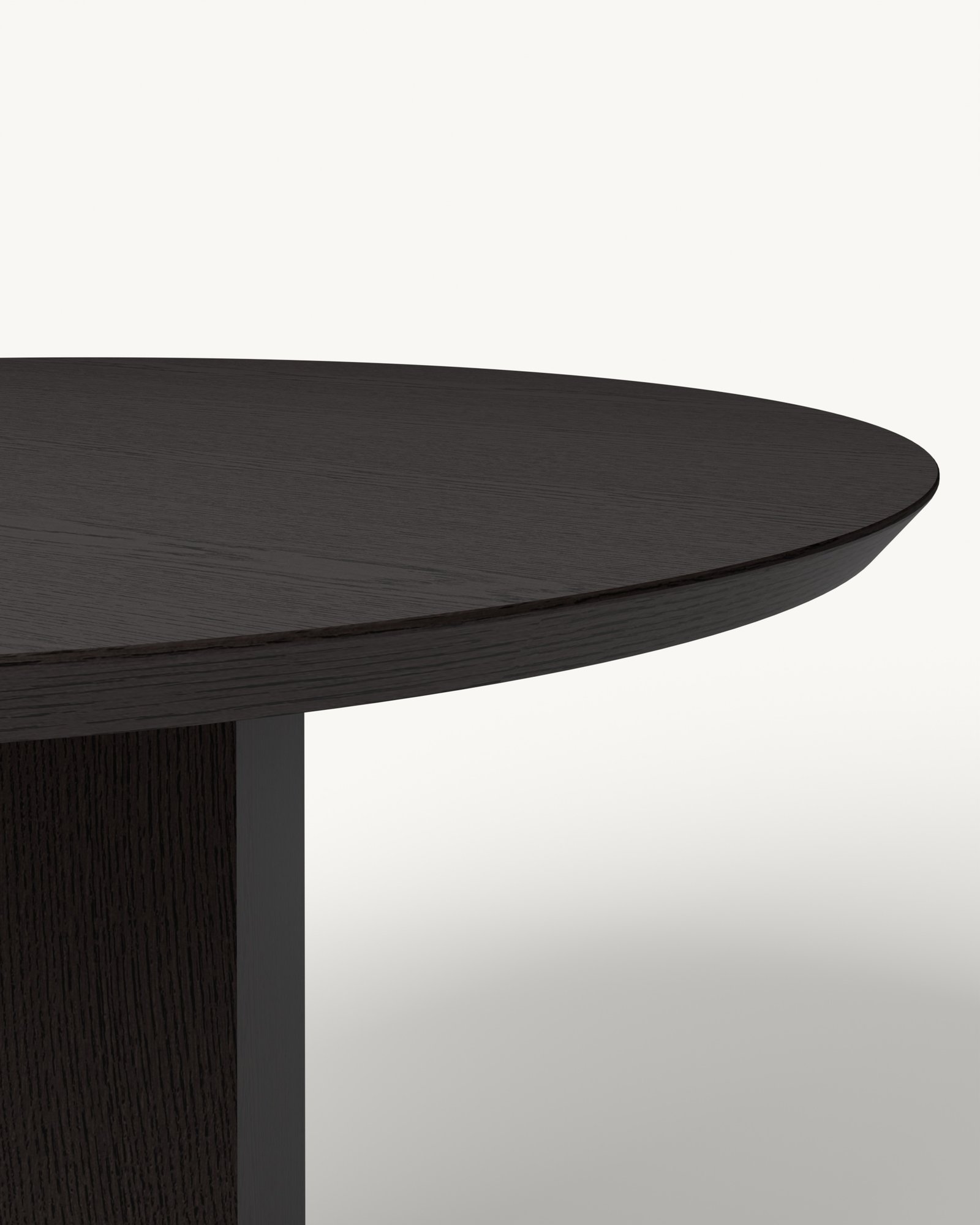 Roku trpezarijski sto – crni furnir — Detalj