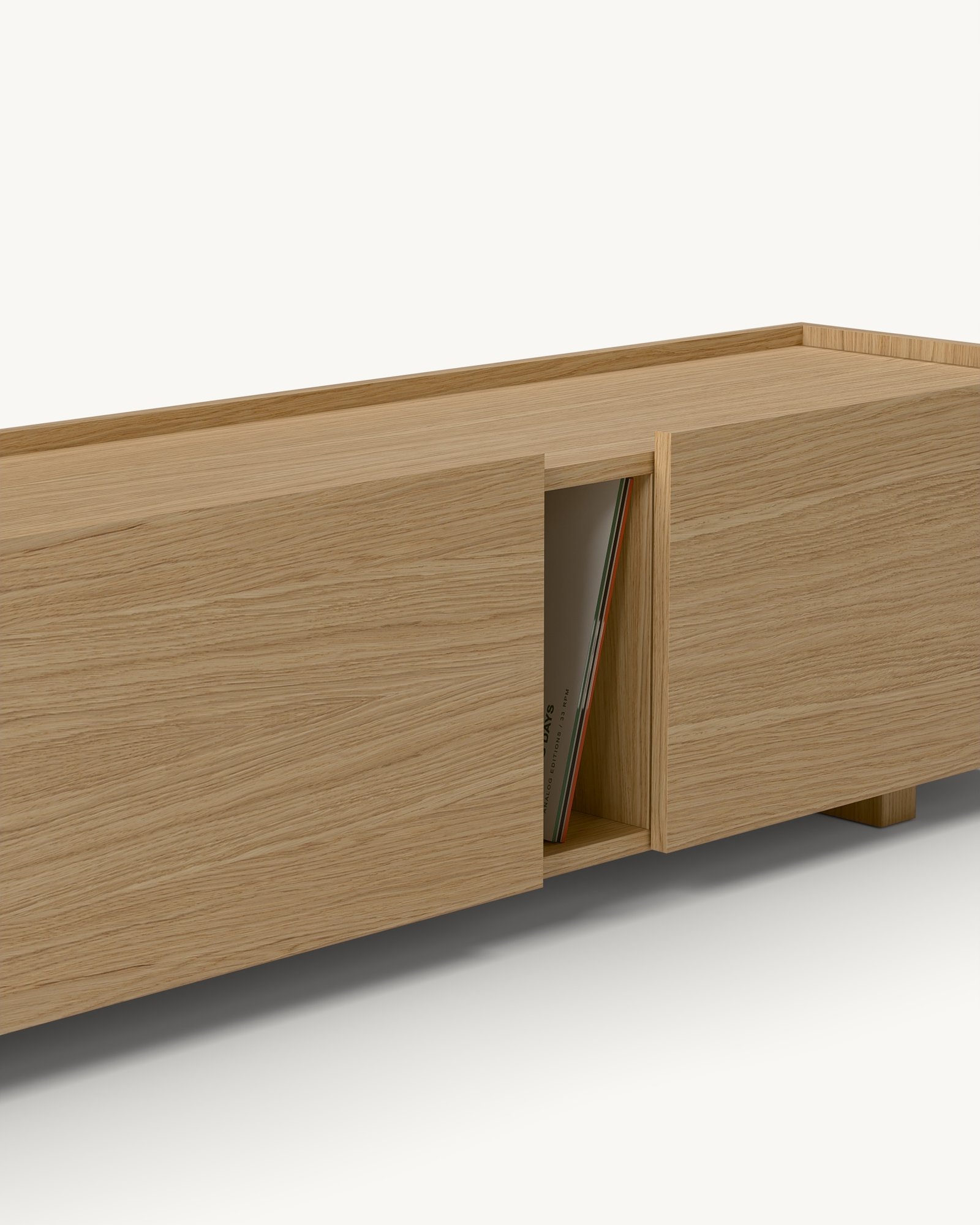 Raster TV komoda – hrast furnir — Katalog · Detalj materijala i spoja