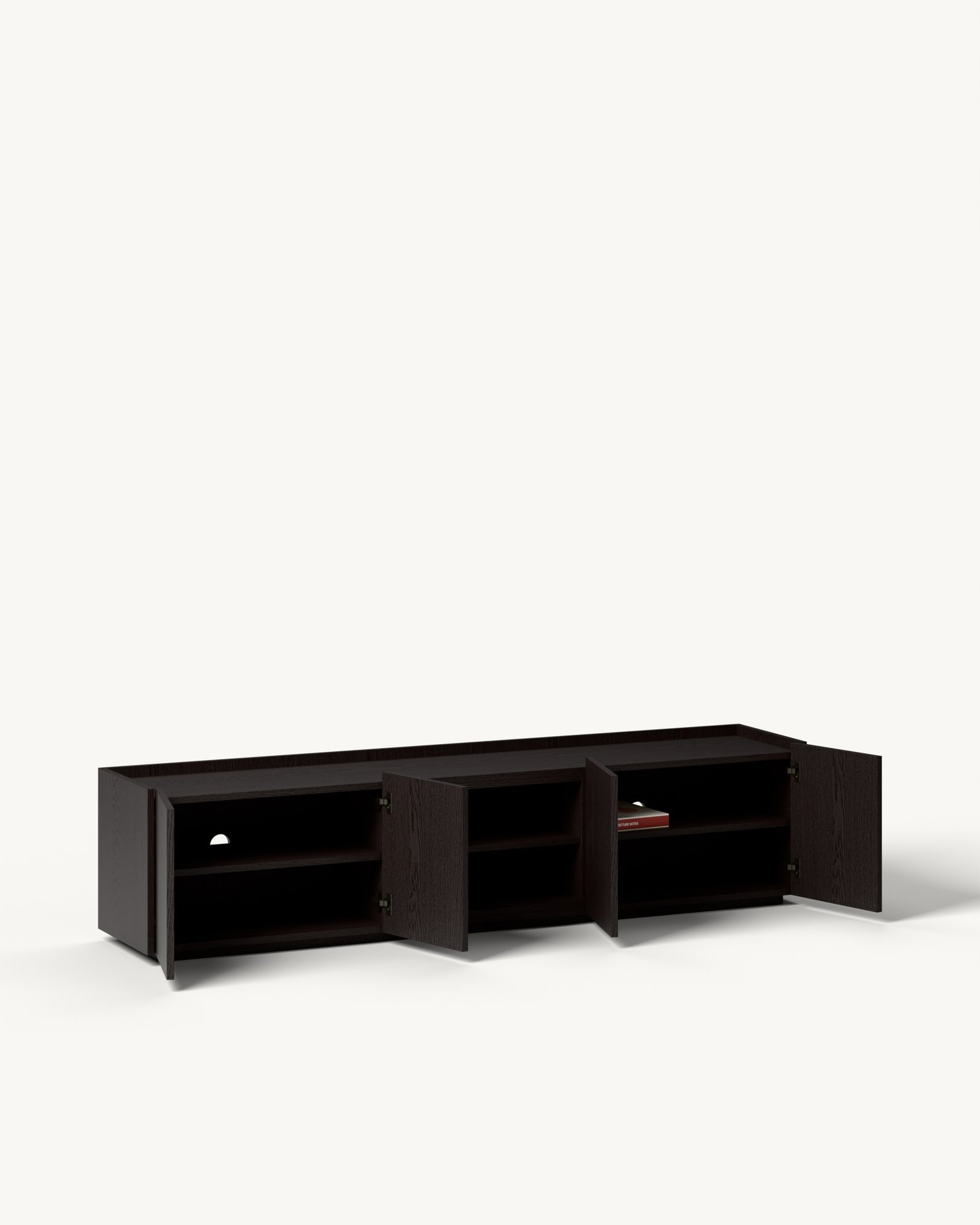 Vektor TV komoda – crni furnir — Katalog · Otvoreno