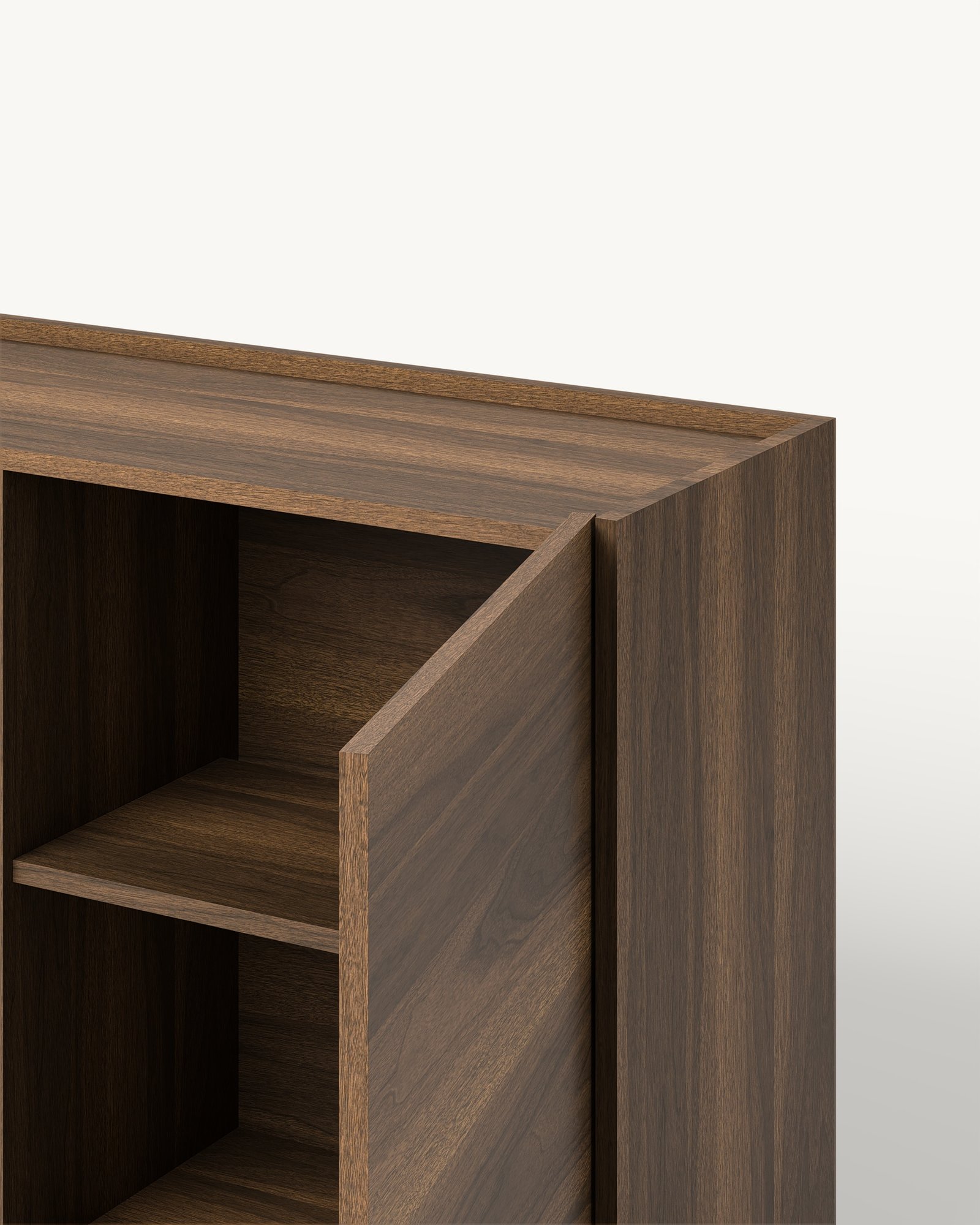 Raster komoda sa nišom – Smoked Walnut · orah furnir — Katalog · Detalj funkcije