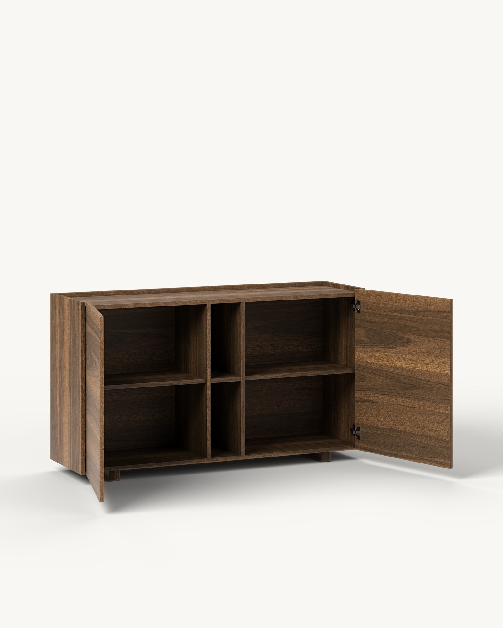 Raster komoda sa nišom – Smoked Walnut · orah furnir — Katalog · Otvoreno