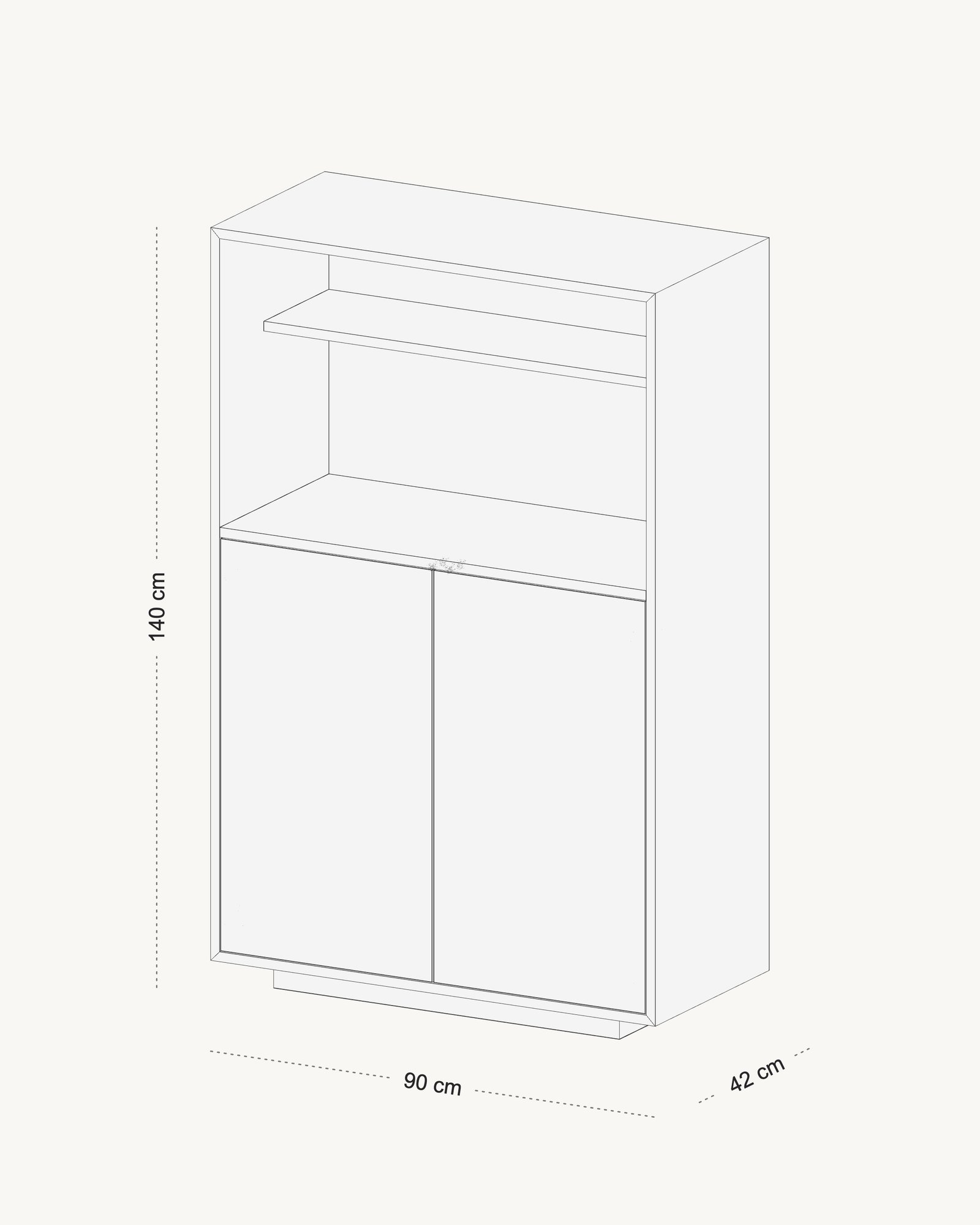 Tehnički crtež dimenzija — Kolvea bar komoda
