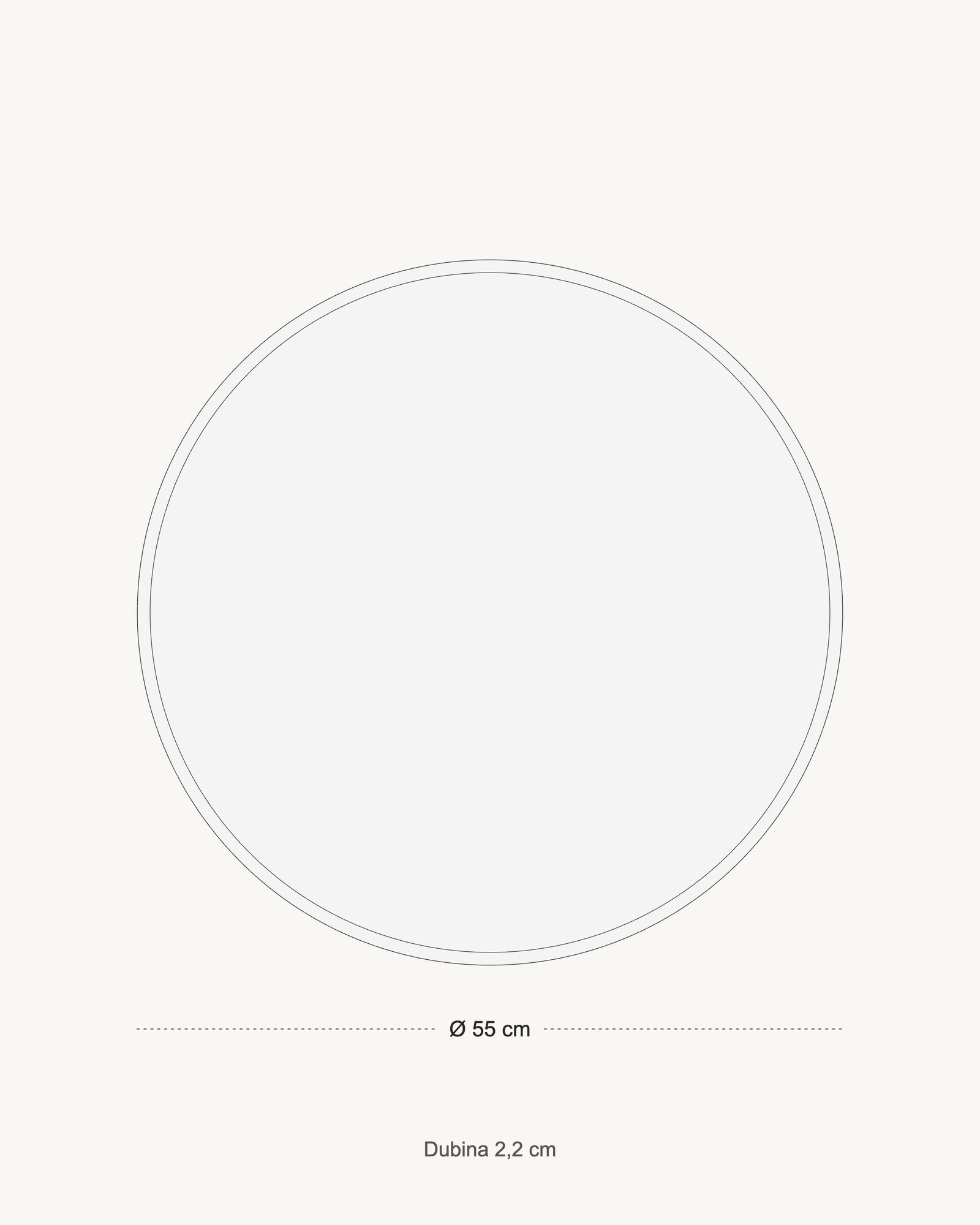 Tehnički crtež dimenzija — Odra okruglo ogledalo